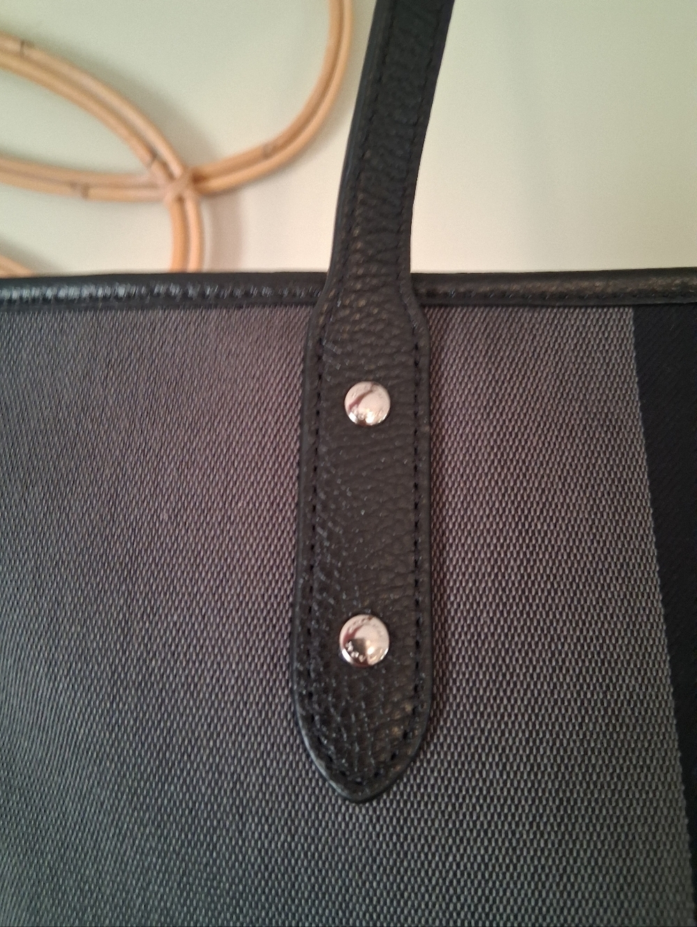 Coach Black and Gray Horse & Carriage Jacquard City Tote - Picture 5 of 13